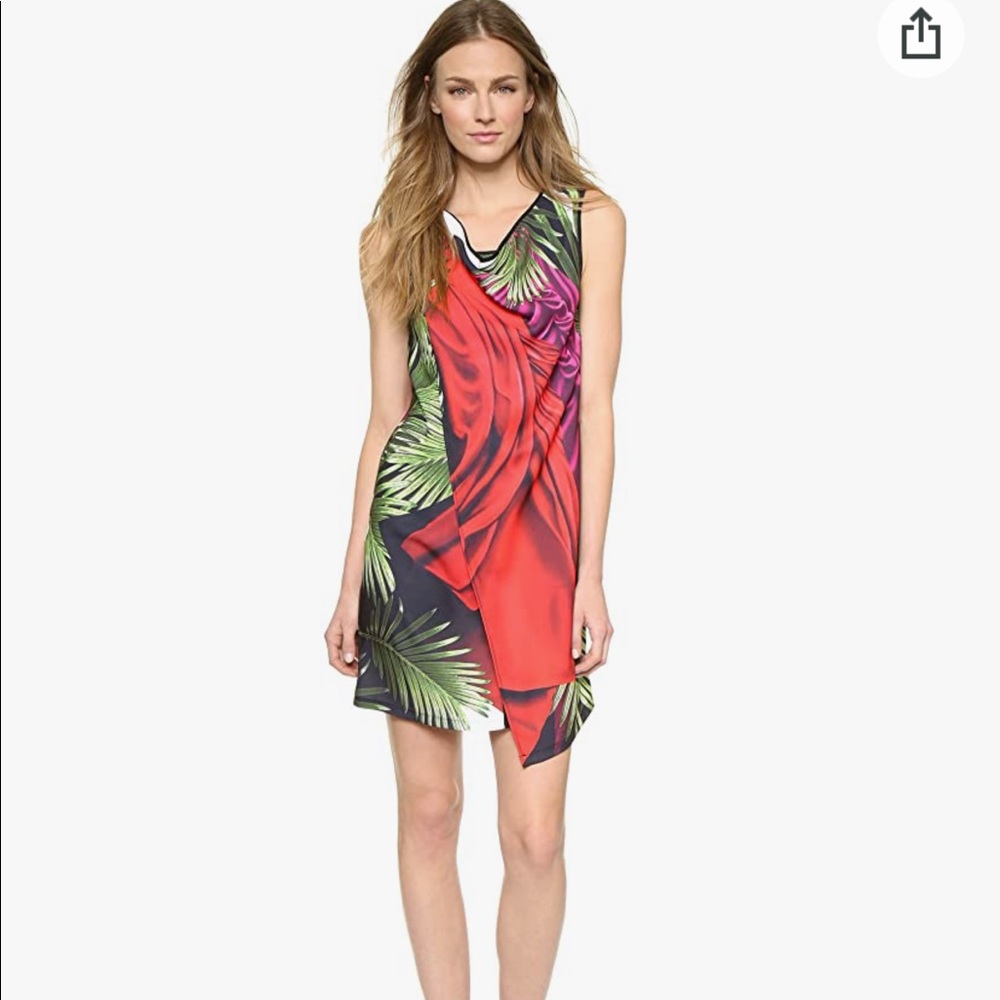 Clover Canyon Saffron Mini Dress Tropical Print